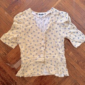 Rouje Paris purple floral button top xs/s